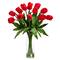 23" Artificial Tulip Arrangement with Cylinder Glass Vase